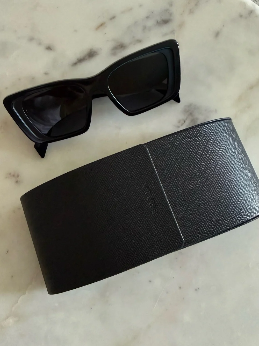 Prada Black Oversized Angular Cat-Eye Sunglasses
